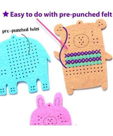 KRAFUN Cross Stitch Kits for Kids - 4 Cute Animal Designs | Unicorn Needlepoint Embroidery Kit for Girls 5-13 - Arts & Crafts Keyrings Ornaments - Buy Online on GoSupps.com