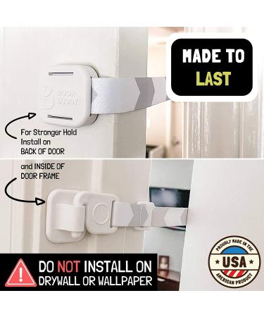 Door Buddy Adjustable Door Latch (Grey 2 Pack) - Stop Dog Eating Cat Poop with Simpler Litter Box Proofing, Convenient Cat and Adult Entry - Buy Online on GoSupps.com