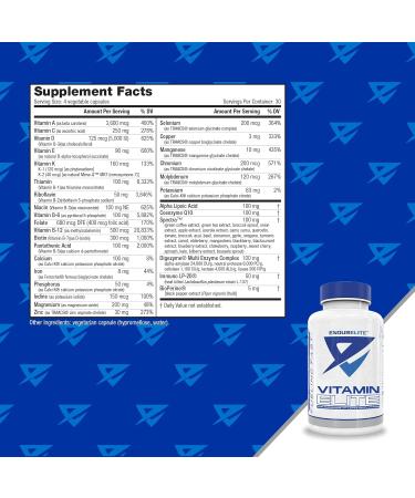 EndurElite Vitamin Elite- Complete Multivitamin for Men and Women- 120 Capsules - Buy Online on GoSupps.com
