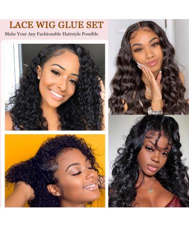 Missicee 60ml Lace Wig Glue Kit - Strong Hold, Waterproof Adhesive for Lace Front Wigs + Glue Remover & Hair Styling Tools - Buy Online on GoSupps.com