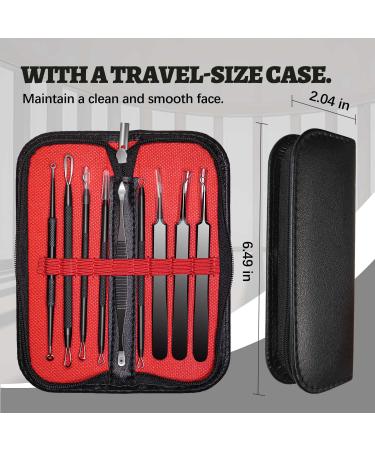 9-in-1 Stainless Steel Blackhead Remover Kit for Nose and Facial Care - Blackhead Extraction and Pimple Popper Tools Set - Buy Online on GoSupps.com