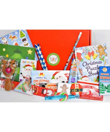 Classic Retro Christmas Sweets and Treats Mini Letter Box Treat Gift Box - Filled with Classic Christmas Festive Themed Pocket Money Toys and Chocolate (alternative Selection Box)