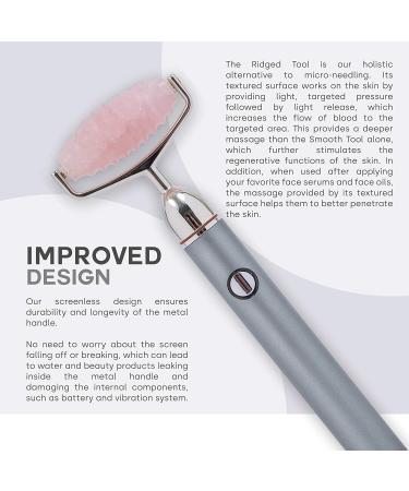 USB Rose Quartz Face Roller Massager - Vibrating Gua Sha Set with Travel Bag | Jade Roller for Eye Neck & Face Care - Buy Online on GoSupps.com