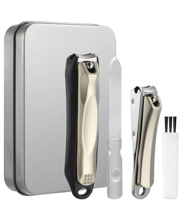Beavorty Nail Clippers Toenail Clippers Kits Stainless Steel Fingernail and Toenail Clipper Cutters Nail Cutters Sets with Nail File and Cleaning Brush for Seniors Aducts Baby