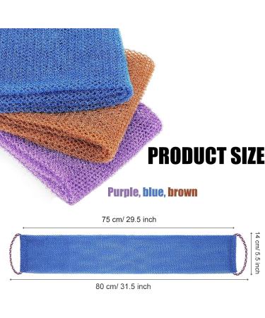 3 Pieces African Exfoliating Net Sponges Long Net Shower Sponges Nylon Scrub Bath Towel for Women Men Body Washing Accessories - Buy Online on GoSupps.com