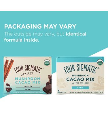 Four Sigmatic Organic Reishi Mushroom Hot Cacao Mix - Stress & Sleep Support | Calm & Relax | Vegan & Gluten-Free | 10 Count - Buy Online on GoSupps.com