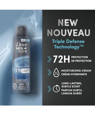 Dove Men+Care Dry Spray Antiperspirant Deodorant for 72H Sweat & Odour Protection Clean Comfort with Triple Defense Technology 107 g - Buy Online on GoSupps.com