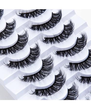 Leipple False Eyelashes 8 Pairs - Professional Reusable 8D Mink Lashes - Natural Waterproof Thick Fluffy Fake Eyelashes Faux Mink Eyelashes (QZ-28)