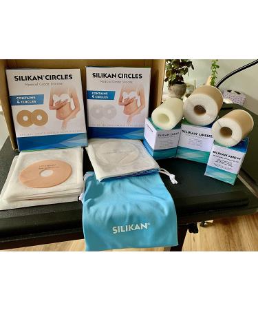 4-Pack Medical-Grade Areola Scar Gel Circles for Breast Surgery Recovery - Silicone Tape Sheets for Scar Reduction and Comfort Treatment by Silikan - Buy Online on GoSupps.com