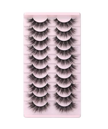 Zenotti E Fluffy False Eyelashes 18mm - 10 Pairs | Faux Mink D Curl Cat Eye Lashes - Buy Online on GoSupps.com