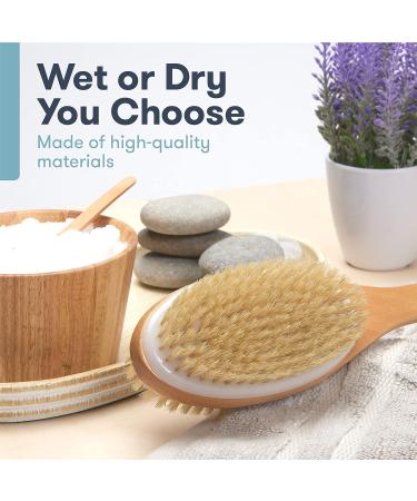 Nellam Dry Body Brush - Exfoliating Scrub Brush for Bath & Shower | Thick Bristles for Lymphatic Drainage, Cellulite Reduction & Skin Health - Buy Online on GoSupps.com