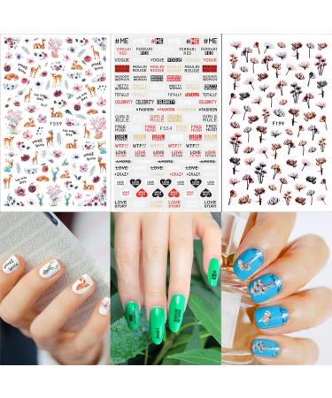 Konsait Mixed Nail Stickers (1200+ Designs) - Flower Animal/Fruit/Mermaid 3D Nail Art Decals for Women, Girls, Kids - Self-Adhesive Tips for Birthday Party Favors - Buy Online on GoSupps.com