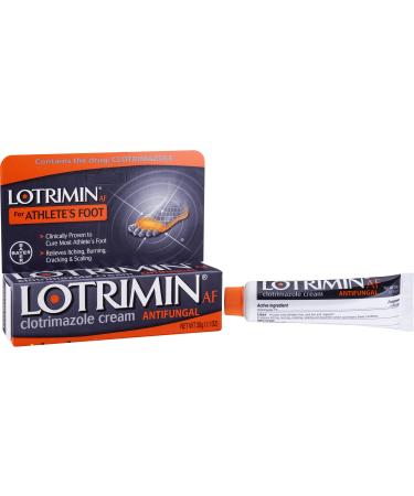 Lotrimin AF Cream for Athlete's Foot  Clotrimazole 1% Antifungal Treatment  Clinically Proven Effective Antifungal Treatment of Most AF  Jock Itch and Ringworm  Cream  1.1 Ounce (30 Grams)
