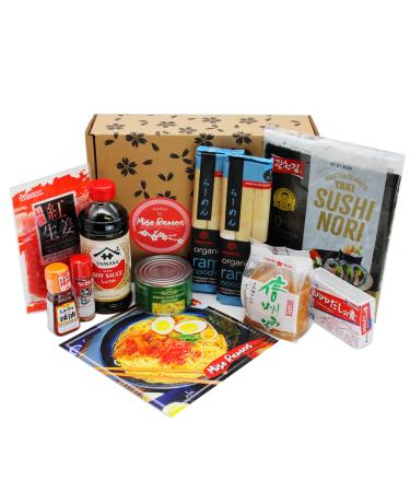 Miso Ramen cooking set for Japanese noodle soup (for 6 servings 10-piece DIY ramen box including instructions) gift idea