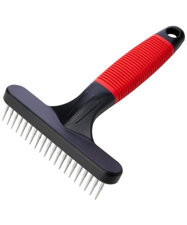 Ferplast Rechenkamm for Dogs - GRO 5872 Rotating Rounded Teeth Ideal for Medium & Long Hair 15.5 x 11 x 3.3 cm Black - 1 Piece - Buy Online on GoSupps.com