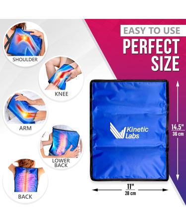 Large Gel Ice Pack (11x14.5) - Flexible & Reusable for Injuries - Hot & Cold Therapy for Back, Shoulder, Knee & Hip - Kinetic Labs - Buy Online on GoSupps.com