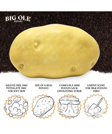 Big Ole Potato Gift Soap & Exfoliating Scrub - Funny Gag Gift for Men & Women - Unique Potato Shaped Soap for Birthdays Office Gifts & Christmas - Buy Online on GoSupps.com