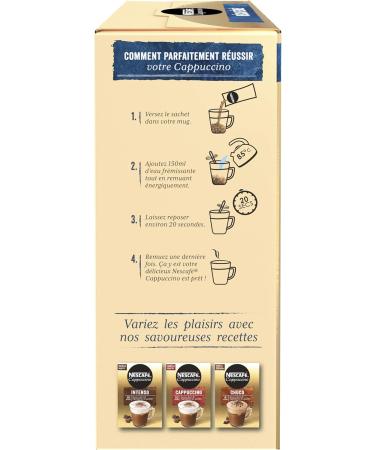 Nescaf Decaf Cappuccino - Soluble Coffee - Box of 10 Sticks - Pack of 6 Boxes (60 Sticks) - Buy Online on GoSupps.com