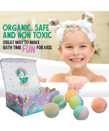 Unicorn Bath Bombs for Girls - 6 Pack with Jewelry Inside & Gift Box - Natural & Organic, Skin Moisturizing Bath Bombs for Kids - Birthday Gift - Buy Online on GoSupps.com