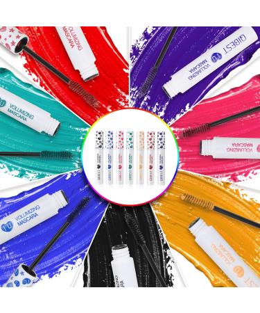 Luxsea Waterproof Colorful Mascara 7 Colors Long Lasting Volumizing Eyeliner Bundle - Multicolor - Buy Online on GoSupps.com