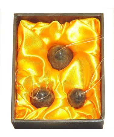 Yoni Egg Exerciser By Using Kegel Weights For Tightening Strengthen Pelvic Floor Muscles Set of 3 Essence of Jade 100% Natural Jade Eggs Drilled With Strings For Women Are Better Than Silicone Balls