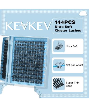 KevKev Marshmallow C-8-16mix Individual Eyelashes Cluster Lashes - 144 Pcs Thin Band Wispy Extensions - Buy Online on GoSupps.com