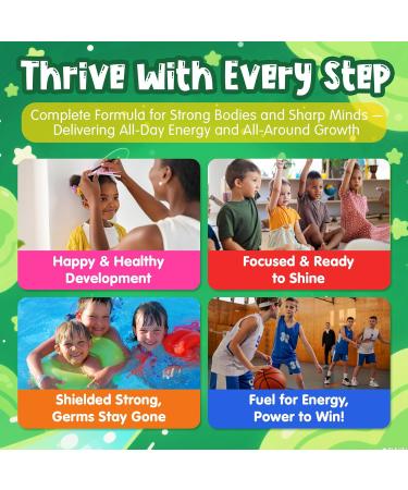 Kids Super Greens Gummies, Superfood Multivitamin for Kids, 20+ Veggie, Fruit, Vitamin, Mineral, Probiotic, Kids Vitamin Gummies for Growth, Immunity, Digestion, Picky Eater Approved, Sugar Free 2Pack 60 Count (Pack of 2) - Buy Online on GoSupps.com