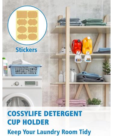 Cossylife Laundry Detergent Cup Holder - 2 Pack | Drip Catcher & Fabric Softener Gadget | Tidy Laundry Room Solution - Buy Online on GoSupps.com