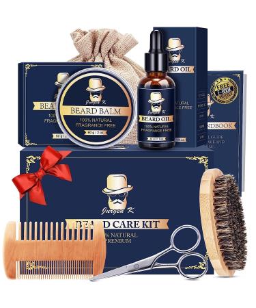 Jurgen K Beard Grooming Kit for Men Gifts - Beard Oil for Men, Beard Kit with Beard Oil, Beard Balm, Beard Brush, Beard Comb