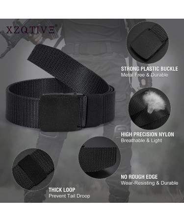 XZQTIVE 3 Pack Tactical Belts for Men - Nylon Military Webbing, Breathable & Adjustable - Waist Below 41 - Black/Blue/Gray - Buy Online on GoSupps.com