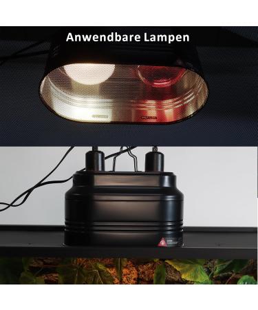 Buy Aiicioo Double Light Reptile Dome Lamp - 160W Dual Switch Heating & Lighting Solution for Tanks - Buy Online on GoSupps.com