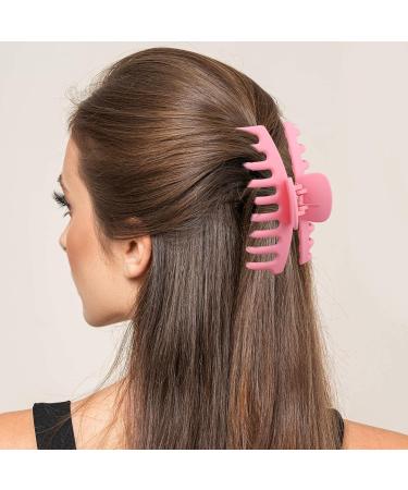 GLAMFIELDS Large Claw Clips 6 Pack for Thick & Thin Hair - Strong Hold, Non-Slip Matte Hair Clips in Pink, Black, Brown - 4.3 inch - Buy Online on GoSupps.com