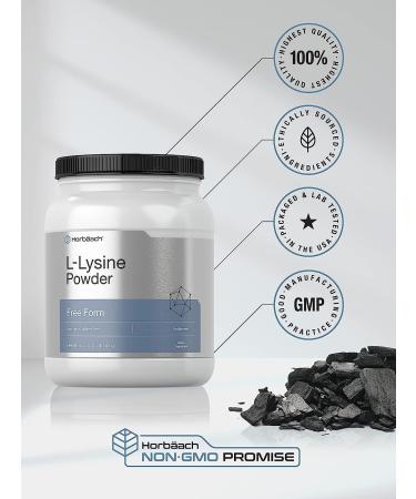 L-Lysine Powder 2.2 lbs - Unflavored Free Form Supplement for Vegetarians - Non-GMO & Gluten Free Formula by Horbaach - Buy Online on GoSupps.com