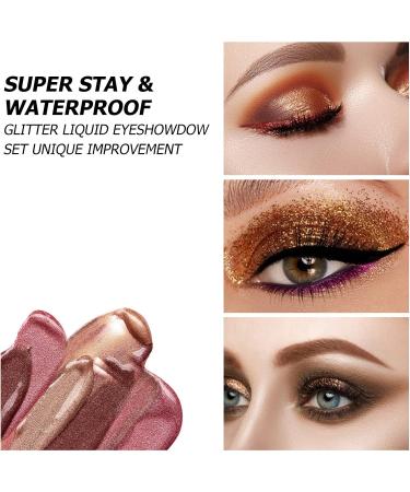 Natudeco 9Pcs 9 Colors Liquid Glitter Eyeshadow Set Lasting Waterproof Prevent Fading Liquid Eye Shadow for Dates Weddings Bars Party Masquerade - Buy Online on GoSupps.com