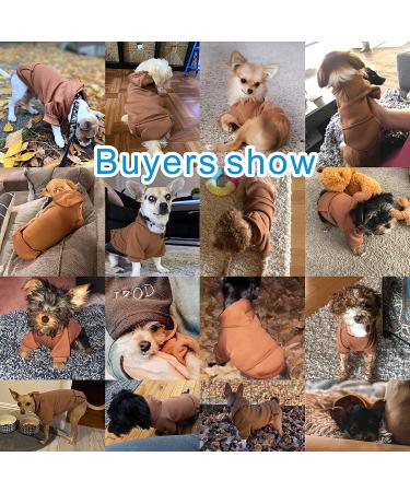 Jecikelon Winter Dog Hoodie Sweatshirt with Pockets - XX-Small Coffee | Warm Clothes for Small Dogs Chihuahua Coat Puppy Cat Costume - Buy Online on GoSupps.com