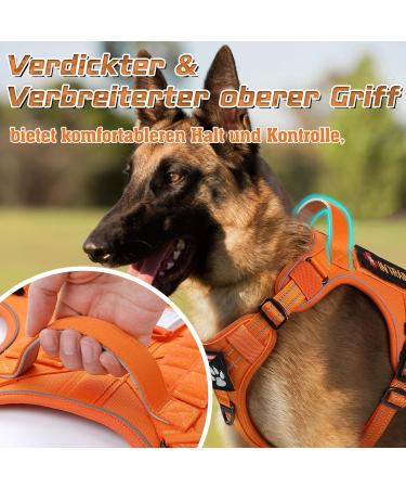 Rabbitgoo Large Dog Harness - Durable Adjustable Tactical Harness with Handles for Hiking Anti-Train Design Orange (1 Pack) - Buy Online on GoSupps.com