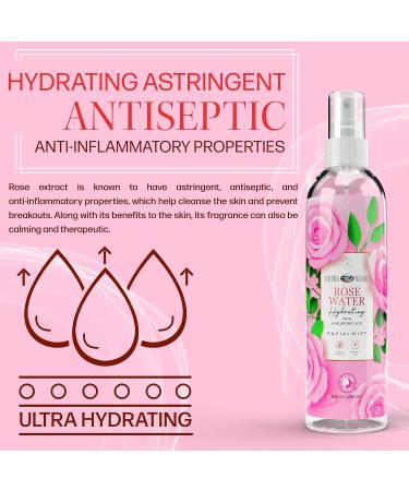 Anti-Aging Rose Water Hydrating Facial Mist - 8 oz | Vegan Paraben-Free Fragrance-Free 99% Naturally Derived | Shop Internationally - Buy Online on GoSupps.com