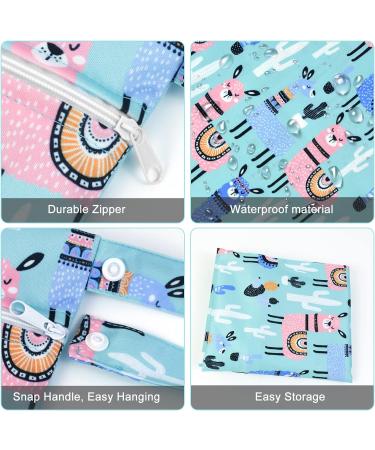 2Pcs Reusable Wet Dry Bags 13x14 inch for Babies | Waterproof Nappy Changing Organizer Pouches | Ideal for Swimming, Camping, Travel | Blue/Green - 30*35cm - Buy Online on GoSupps.com