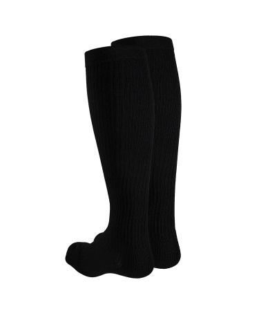 Truform Compression Socks 20-30 mmHg for Men | Knee High Over Calf Length Black - X-Large (1 Pair) | Best Gym Socks for Comfort & Support - Buy Online on GoSupps.com