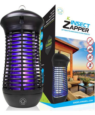 Livin Well Bug Zapper - High Powered 4000V Electric Mosquito Trap | 1500 Sq. Ft Range | 18W UVA Bulb | Indoor Outdoor Insect Killer - 1 Pack - Buy Online on GoSupps.com