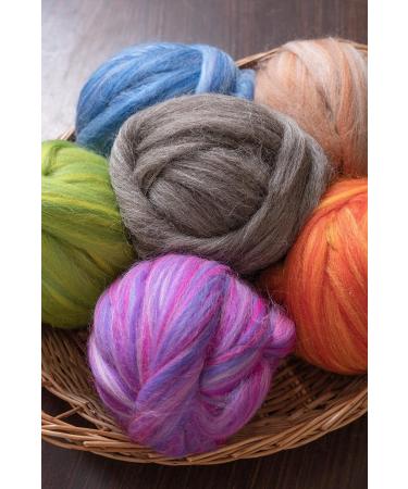 Kondoos Multi Colored Natural Wool Roving 1 lb - Ideal for Needle Felting and Handcrafts - Buy Online on GoSupps.com