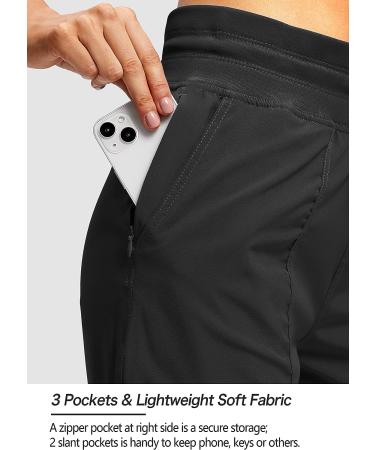 SANTINY Women's Lightweight High Waisted Joggers with Zipper Pockets - Black, Small - Buy Online on GoSupps.com