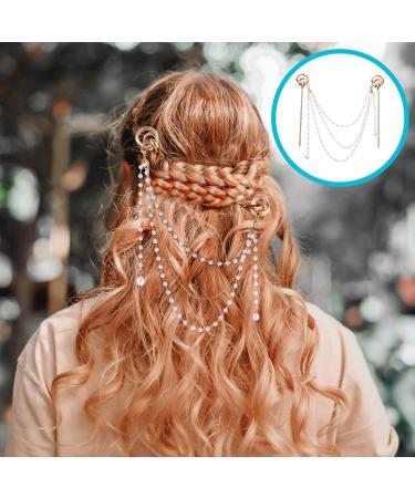 Lurrose Japanese Pearl Tassel Hairpin - Gold Chinese Hair Stick (1 Piece) | International Shipping Available - Buy Online on GoSupps.com