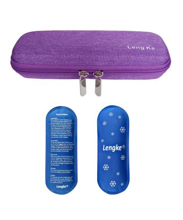 EVA Insulin bags for diabetes medication diabetic travel bag with 2 nylon cooling packs for the insulin pencil insulin injections insulin and other diabetic accessories (purple)