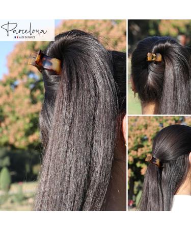 Parcelona French 3 Teeth Savana & Tortoise Shell Fish Style Ponytail Holder Set - Strong Grip Hair Claw Clip - Buy Online on GoSupps.com
