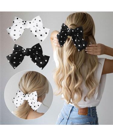 EUPSIIU 4 Pieces Women's Bow Hair Clips Hair Bow Barrette Clips for Women Lady Girls Large Bowknot Hairpin French Hair Clip Soft Silky Satin Hair Barrettes Hair Accessories for Girls (4 Colors) - Buy Online on GoSupps.com