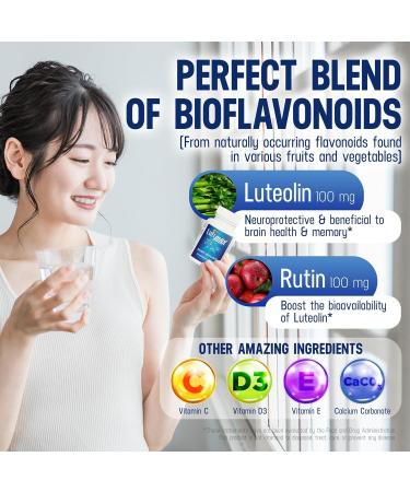 Lutimax Luteolin Complex - Immune Support & Brain Supplement | Antioxidants with Vitamin C D E for Joint & Muscle Health - 120 Tablets - Buy Online on GoSupps.com