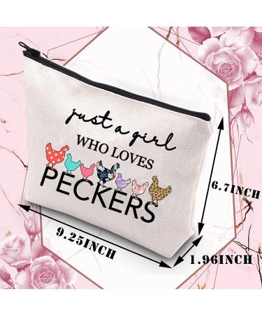 BDPWSS Chicken Lover Gifts: Funny Chicken Lady Makeup Travel Bag for Women - Just a Girl Who Loves Peckers - Buy Online on GoSupps.com