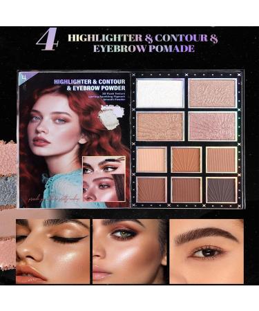 Makeup Book Palette AntiTransfer Powder Barrier 120 G Highlighter Contour Makeup Enchanted Bloom Full Face Makeup MultiPurpose Face Palette For Parties Dates Women Bride - Buy Online on GoSupps.com
