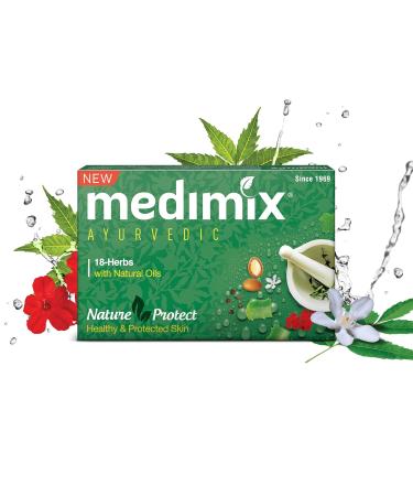 Herbal Handmade Ayurvedic 18 Herb Soap for Healthy Clear Skin - 125g | Organic Natural Skincare - Buy Online on GoSupps.com